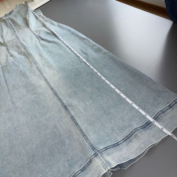 Free people tell me about it midi dress open back soft denim boho 90s size 8 new - Picture 7 of 11